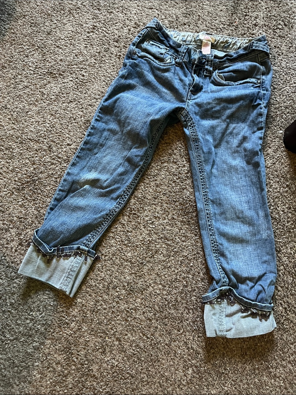 Candie's Denim Ankle Jeans in Blue with Rolled Cuffs